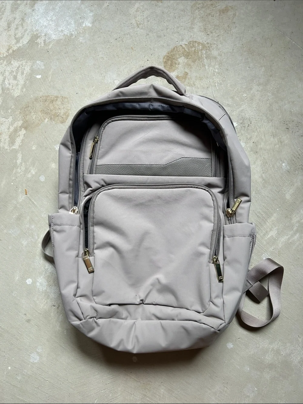 Open Story brand Laptop Backpack in Taupe
